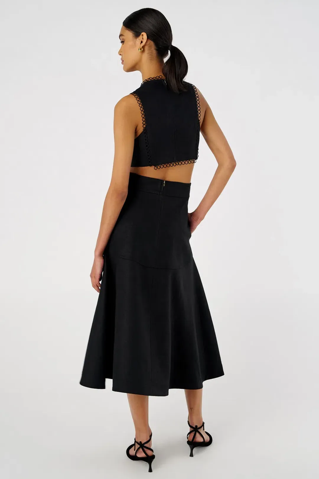 Oroton Lace Flower Midi Dress Black Size 14 for rent on The Volte - main image