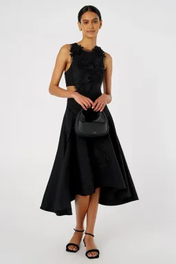 Oroton Lace Flower Midi Dress Black Size 14 for rent on The Volte - image 3