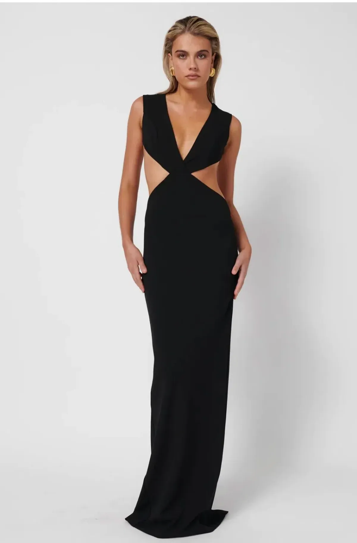 Effie Kats Valencia Gown Black Size 8 - Image 1