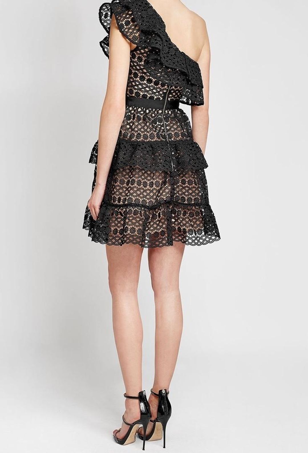 Floral Chain One Shoulder Mini Dress for rent on The Volte - main image