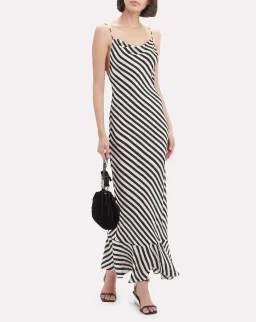 SALONI Stella Dress in Brushstroke Stripes Size 10 for rent on The Volte - image 1