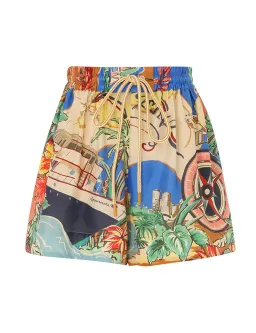 Zimmermann Alight Short Sleeve Shirt and Draw Waist Short Set in Nautical Map Size 8 for rent on The Volte - image 4