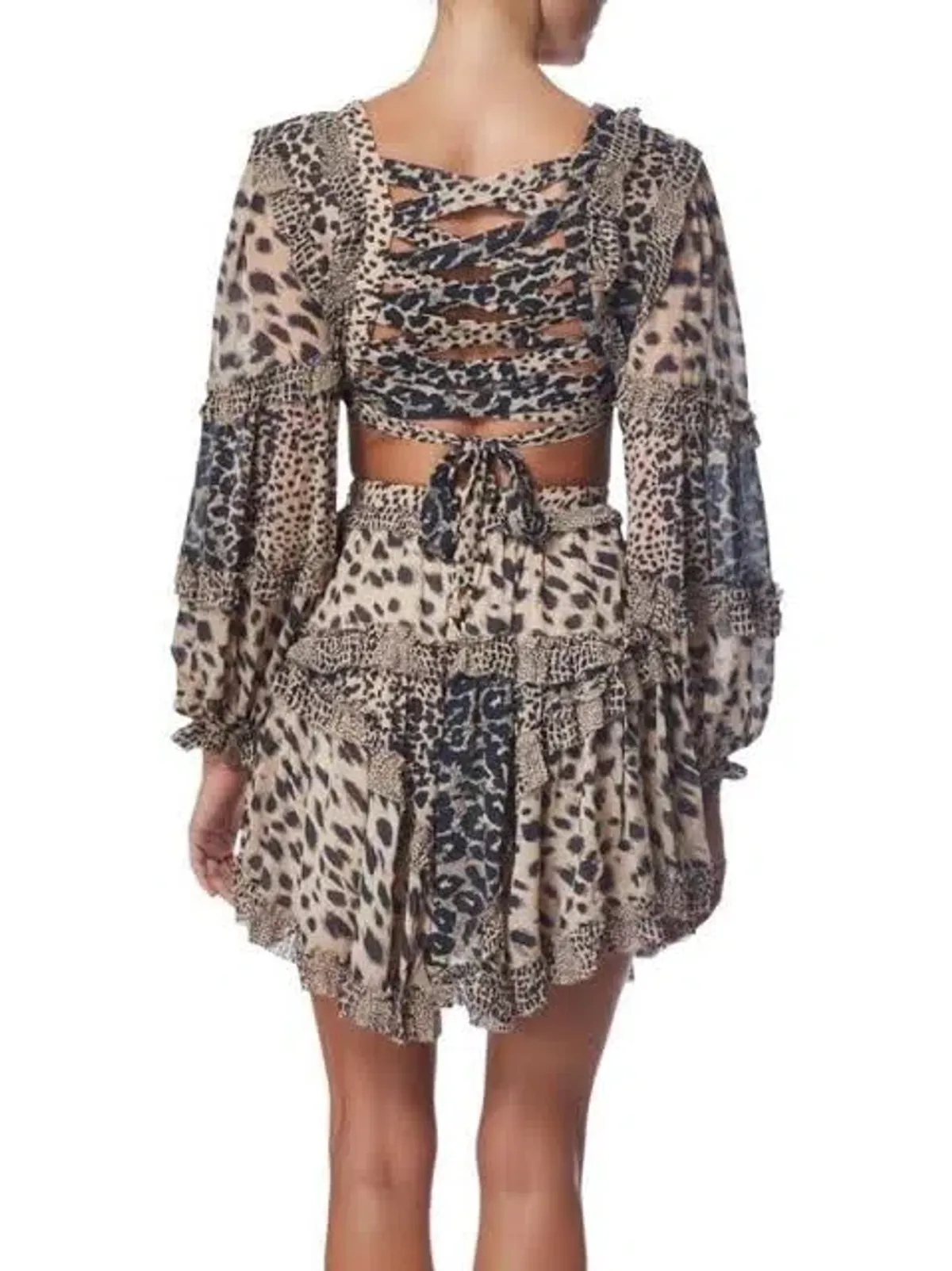 Zimmermann Allia Cut Out Mini Dress Print Size 0 / AU 8 - Image 3