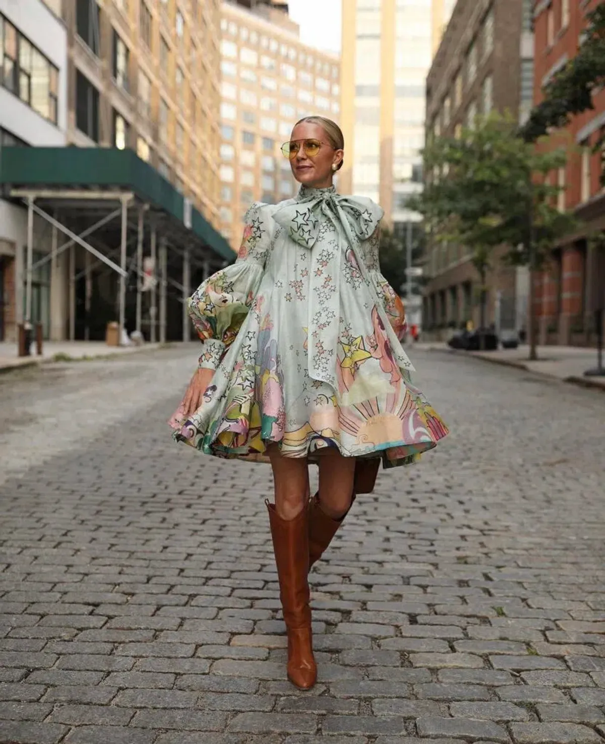 Zimmermann Concert Tie Neck Mini Dress Mint Collage Size 0 / AU 8 - Image 4