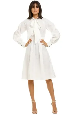 Leo Lin Serenity Lace Shirt Dress in White Size 8 for rent on The Volte - image 2