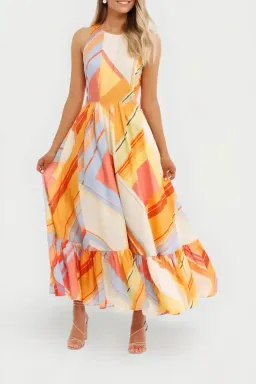 Leo Lin Macedonia Dress in Multi Size 8 for rent on The Volte - image 4