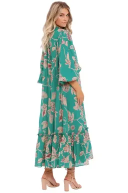 Leo Lin Pina Rosa Midi Dress in Green Size 10 for rent on The Volte - image 3