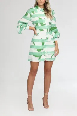 Leo Lin Rose Blanche Mini Dress Green Size 10 for rent on The Volte - image 1