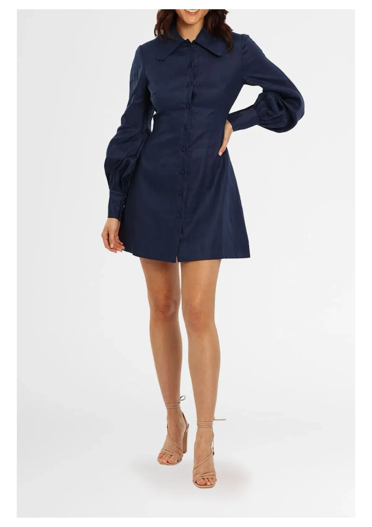 Leo Lin Luminous Mini Dress in Blue Size 10 - Image 1