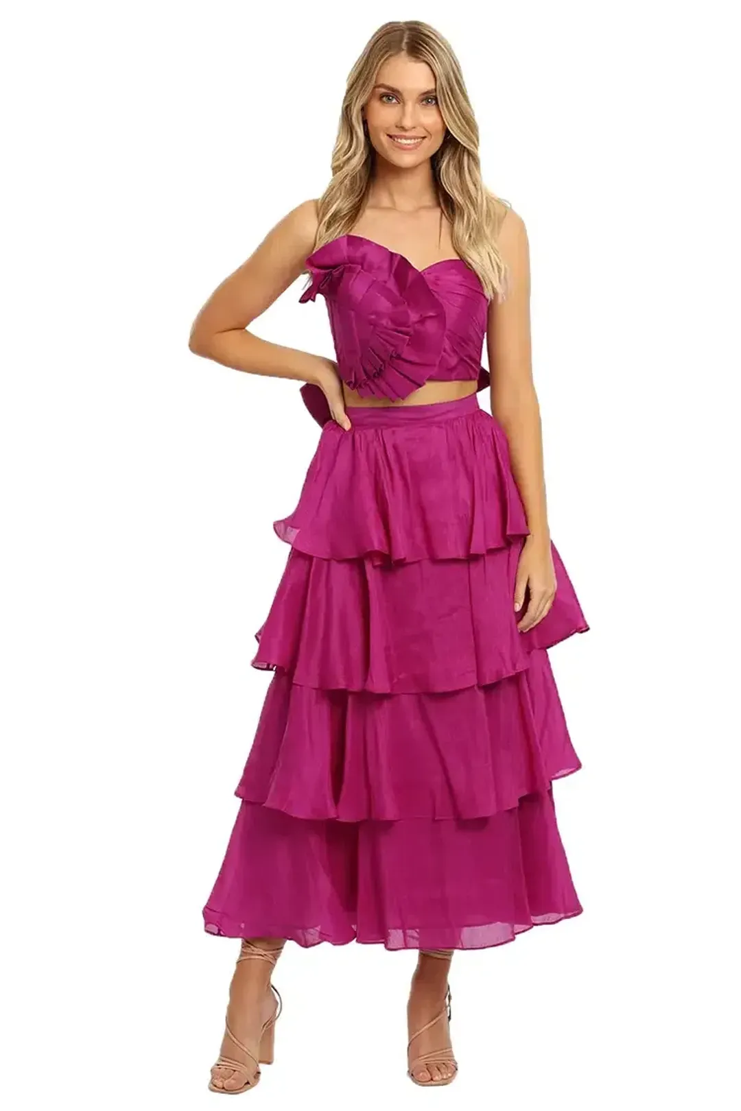 Leo Lin Violet Bustier and Skirt Set Size 12 for rent on The Volte - main image