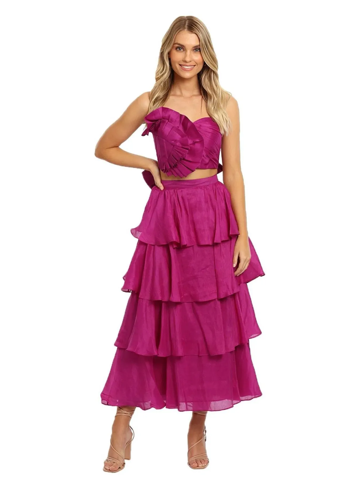 Leo Lin Violet Bustier and Skirt Set Size 14 for rent on The Volte - main image