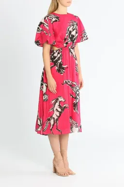 Leo Lin Wild Horses Cut Out Midi Dress in Pink Size 14 for rent on The Volte - image 2