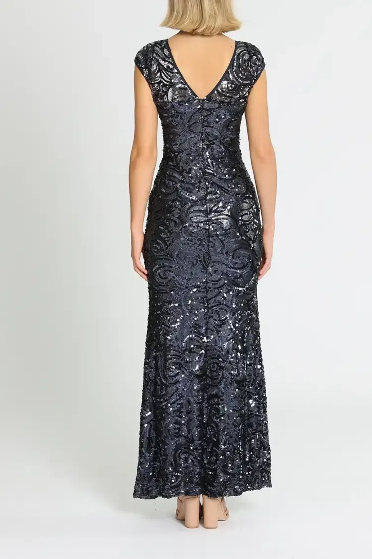 Langhem Katia Sparkle Gown in Navy Size 16 - Image 3