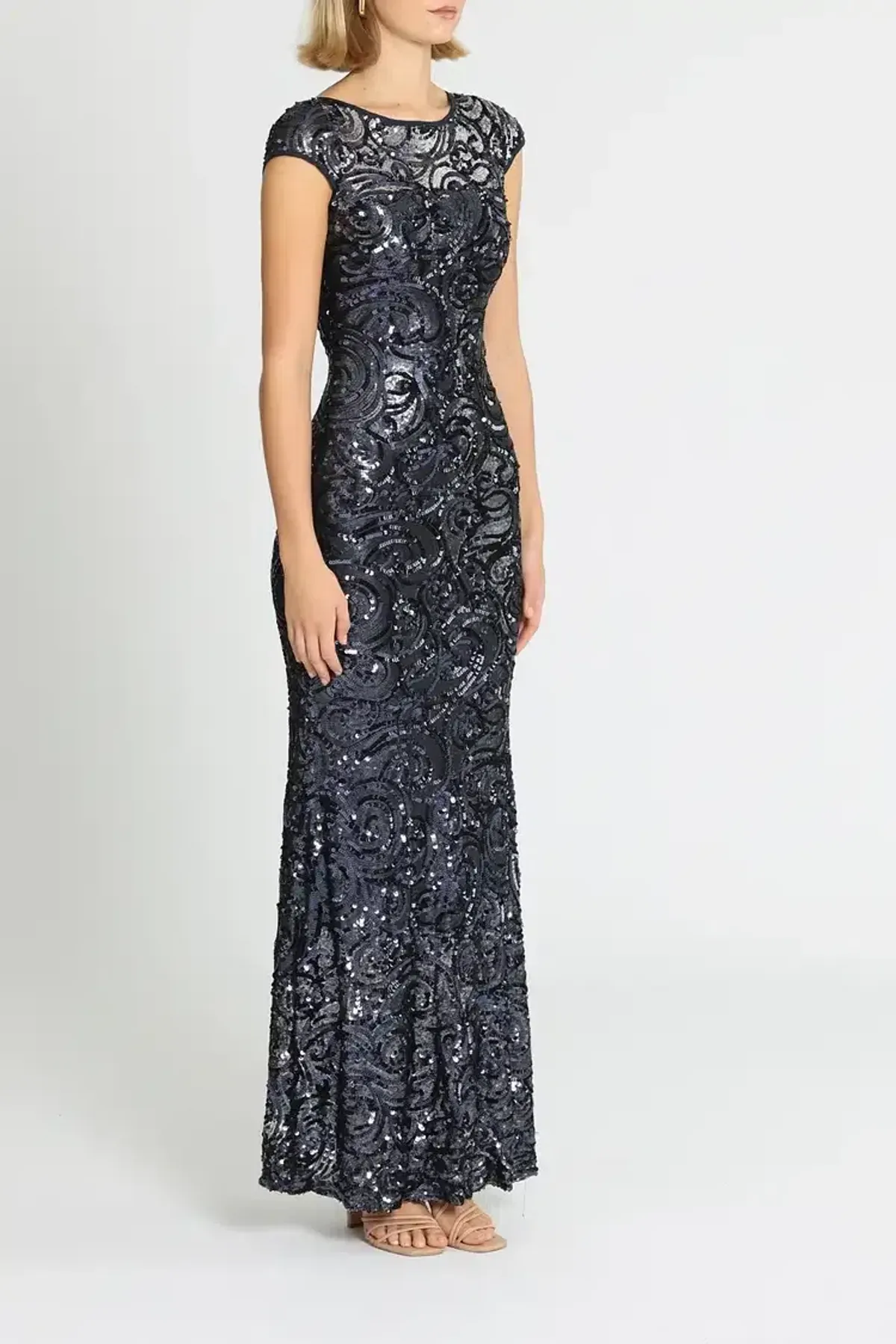 Langhem Katia Sparkle Gown in Navy Size 18 - Image 2