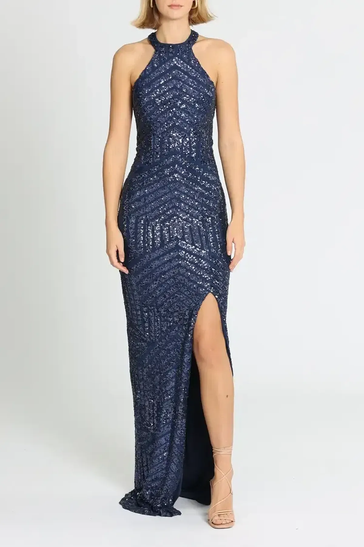 Langhem Julia Evening Gown in Blue Size 18 - Image 1