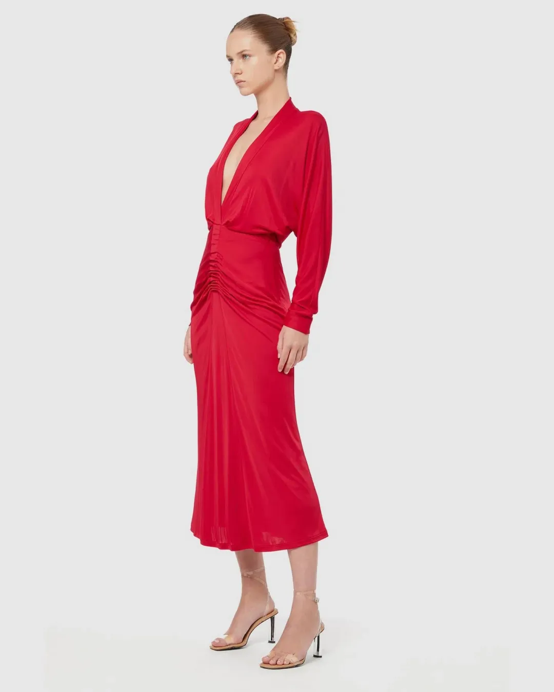 Manning Cartell Haute Pursuit Long Sleeve Midi Dress Red Size 14 for rent on The Volte - main image