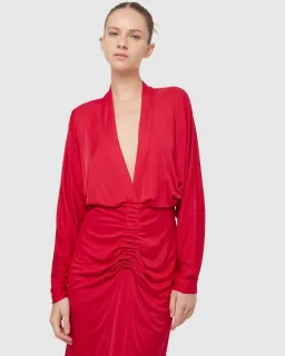 Manning Cartell Haute Pursuit Long Sleeve Midi Dress Red Size 14 for rent on The Volte - image 2