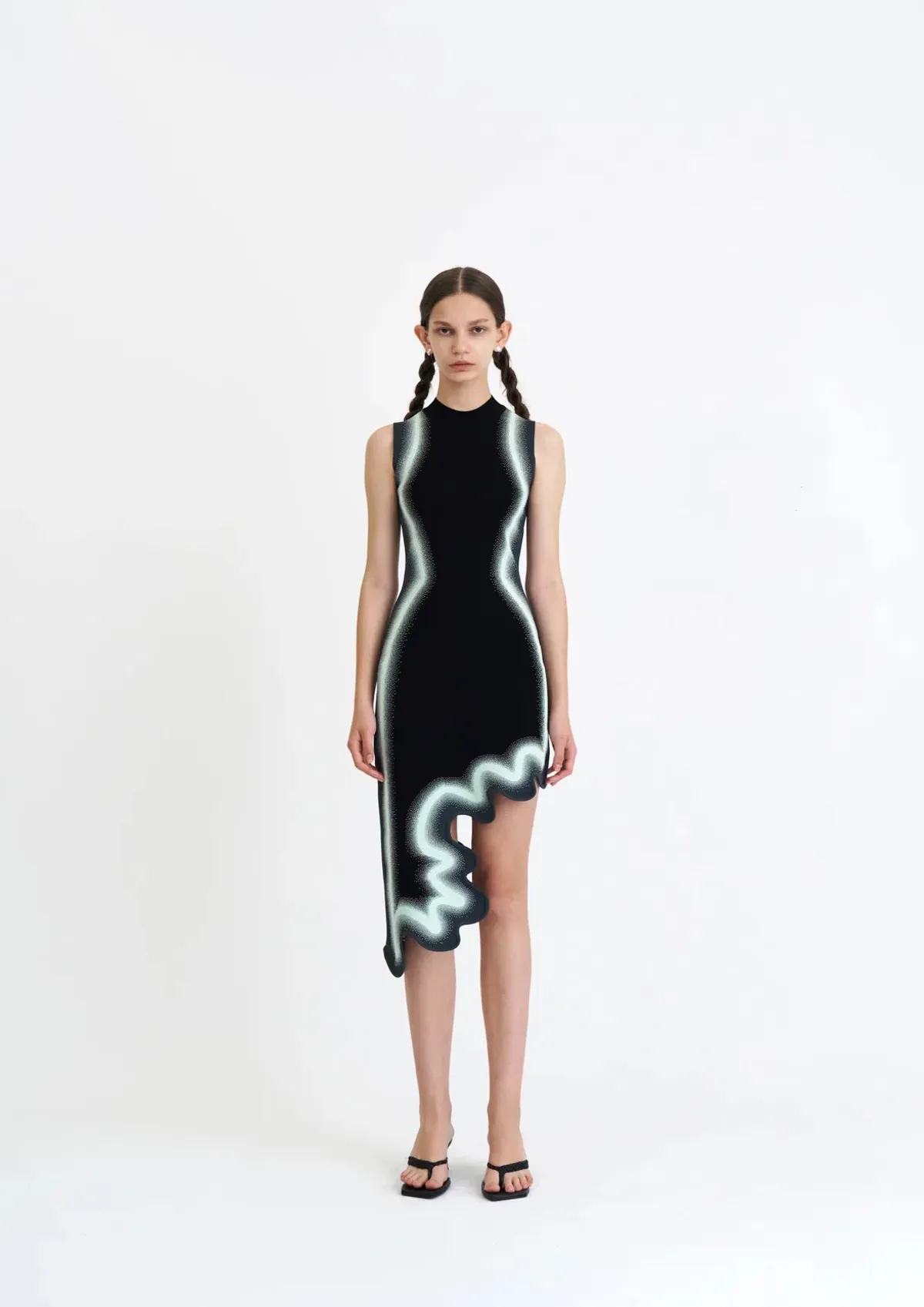 PH5 Brooklyn Wavy Asymmetric Dress Black Size S / AU 8 - Image 1