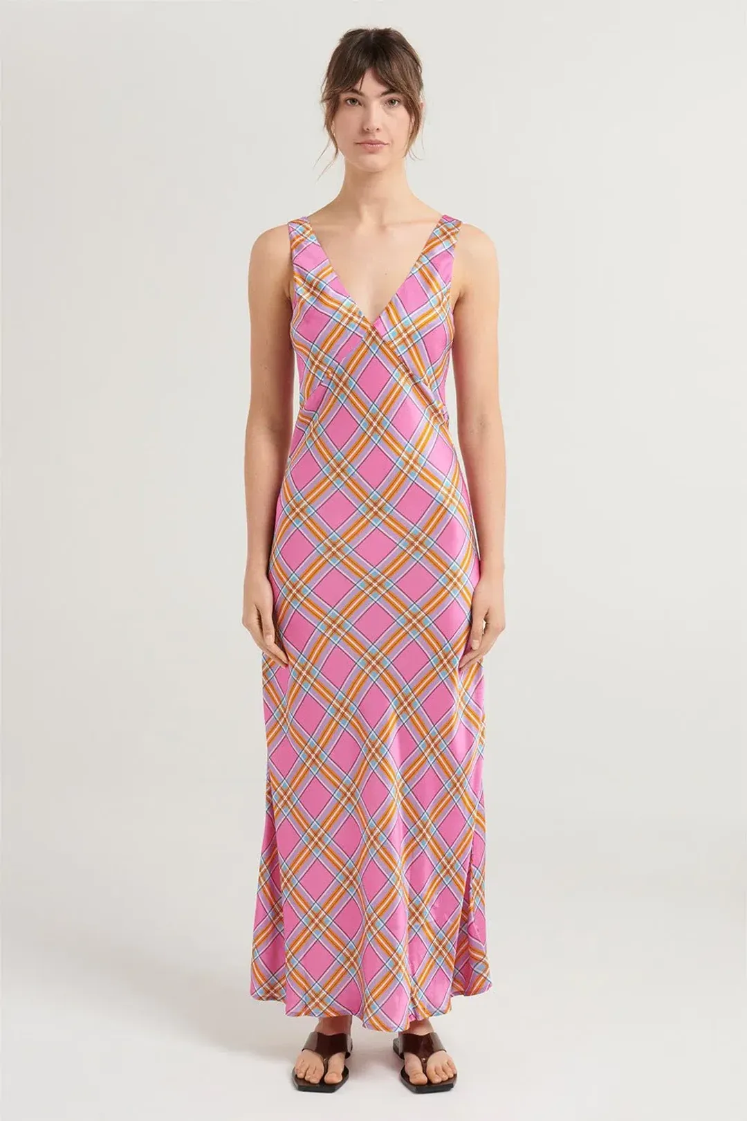 Steele Eadie Dress Pink Check AU12 for rent on The Volte - main image