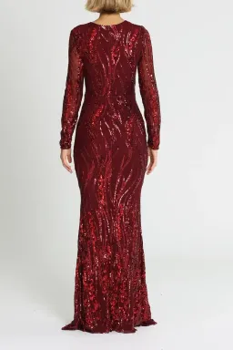 L'amour Deep V Plunge Dress in Wine Size AU 8 for rent on The Volte - image 3