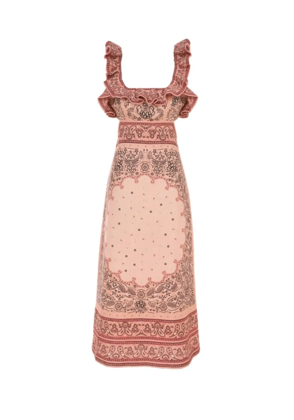 Zimmermann Matchmaker Frilled Midi Dress Pink Bandana Size 3 / AU 14 - Image 3