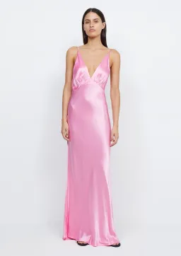 Bec & Bridge Lorelai V Maxi Dress Candy Pink Size AU 8 for rent on The Volte - image 1