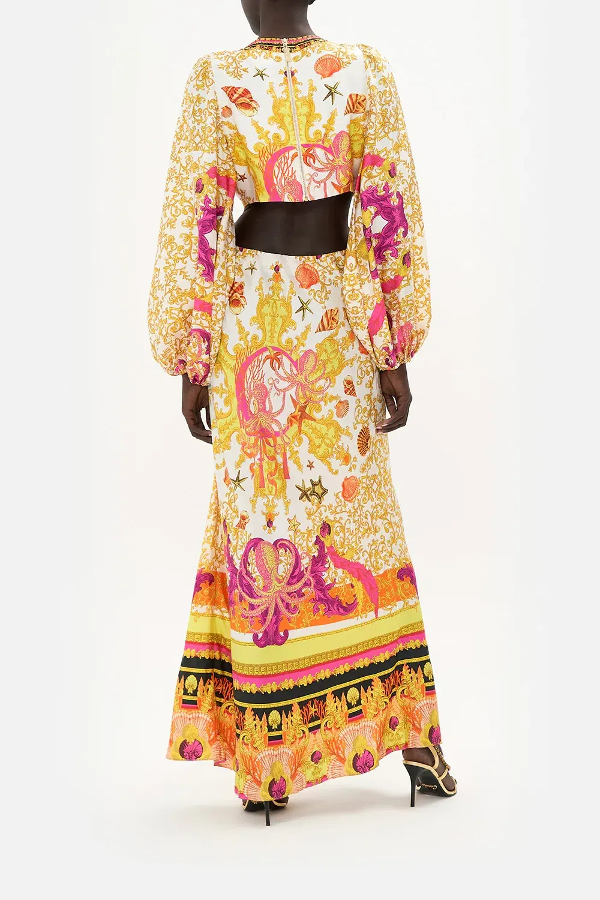 Camilla Squid Squad - U-Ring Cut Out Dress Yellow Multi Size S / AU 10 - Image 3