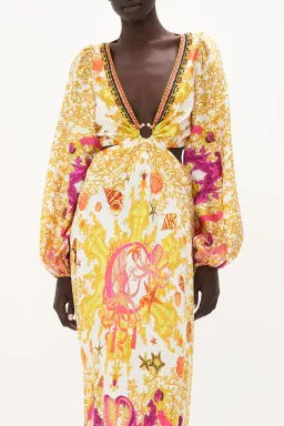 Camilla Squid Squad - U-Ring Cut Out Dress Yellow Multi Size S / AU 10 for rent on The Volte - image 4
