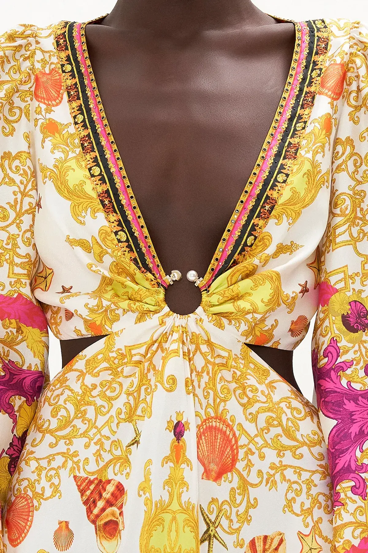 Camilla Squid Squad - U-Ring Cut Out Dress Yellow Multi Size S / AU 10 - Image 5