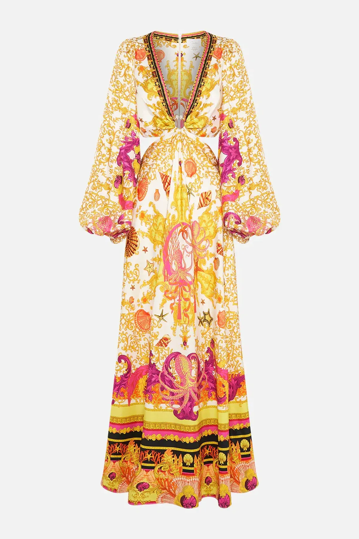 Camilla Squid Squad - U-Ring Cut Out Dress Yellow Multi Size S / AU 10 - Image 6