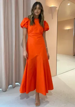 Sir the Label Anja Panelled Midi Dress Mandarin Red Size 10 for rent on The Volte - image 3