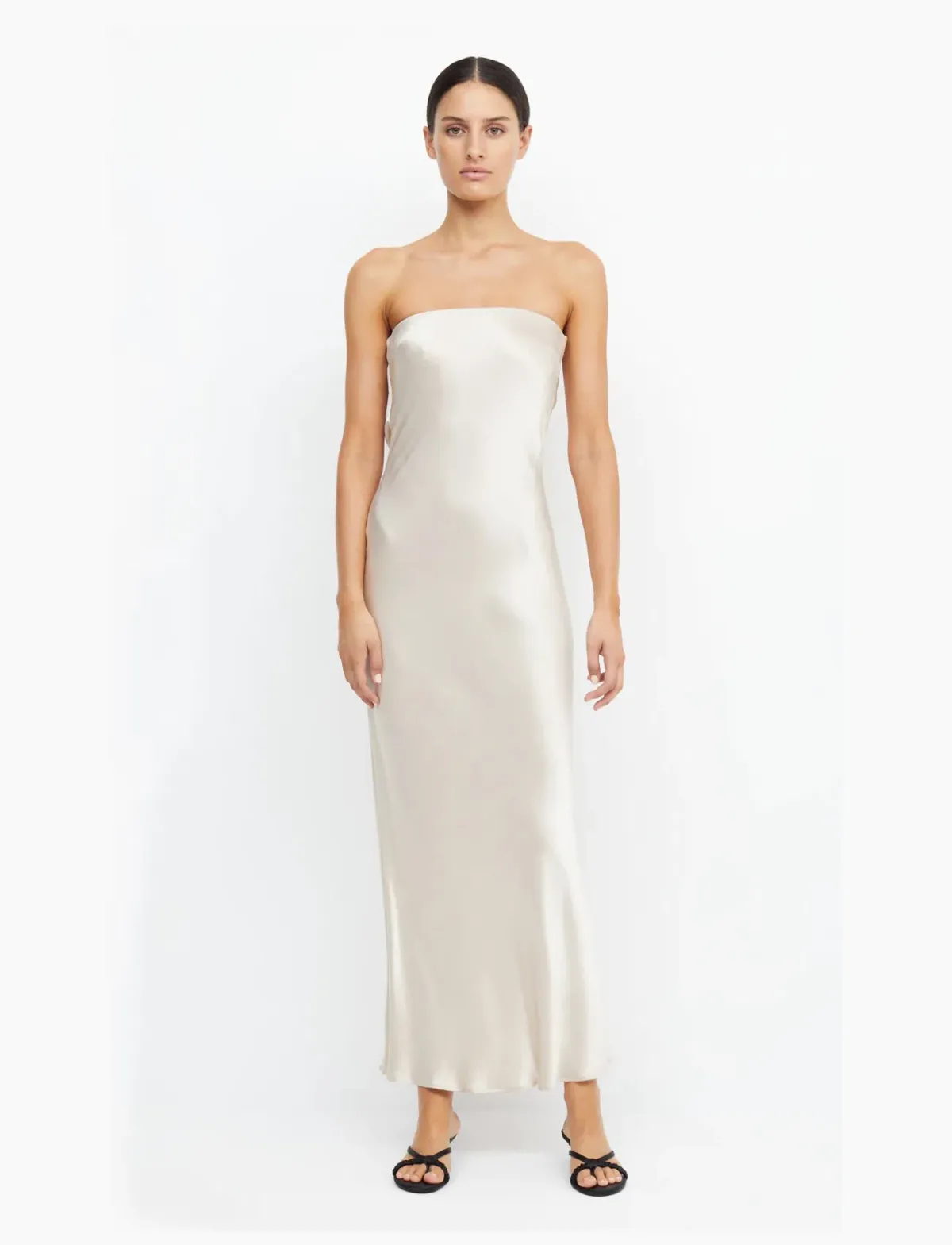 Bec and Bridge Strapless Moondance Dress in Sand Size 8 for rent on The Volte - main image