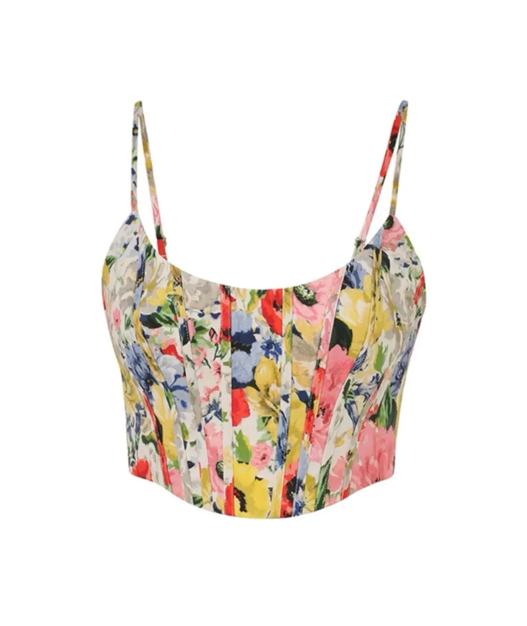Zimmermann Alight Corset Top Multi Floral Size 0/ AU 8 for rent on The Volte - main image