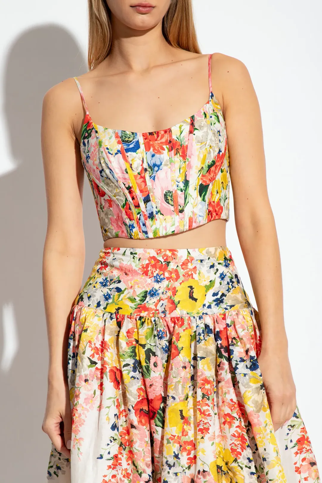 Zimmermann Alight Corset Top Multi Floral Size 0/ AU 8 for rent on The Volte - main image