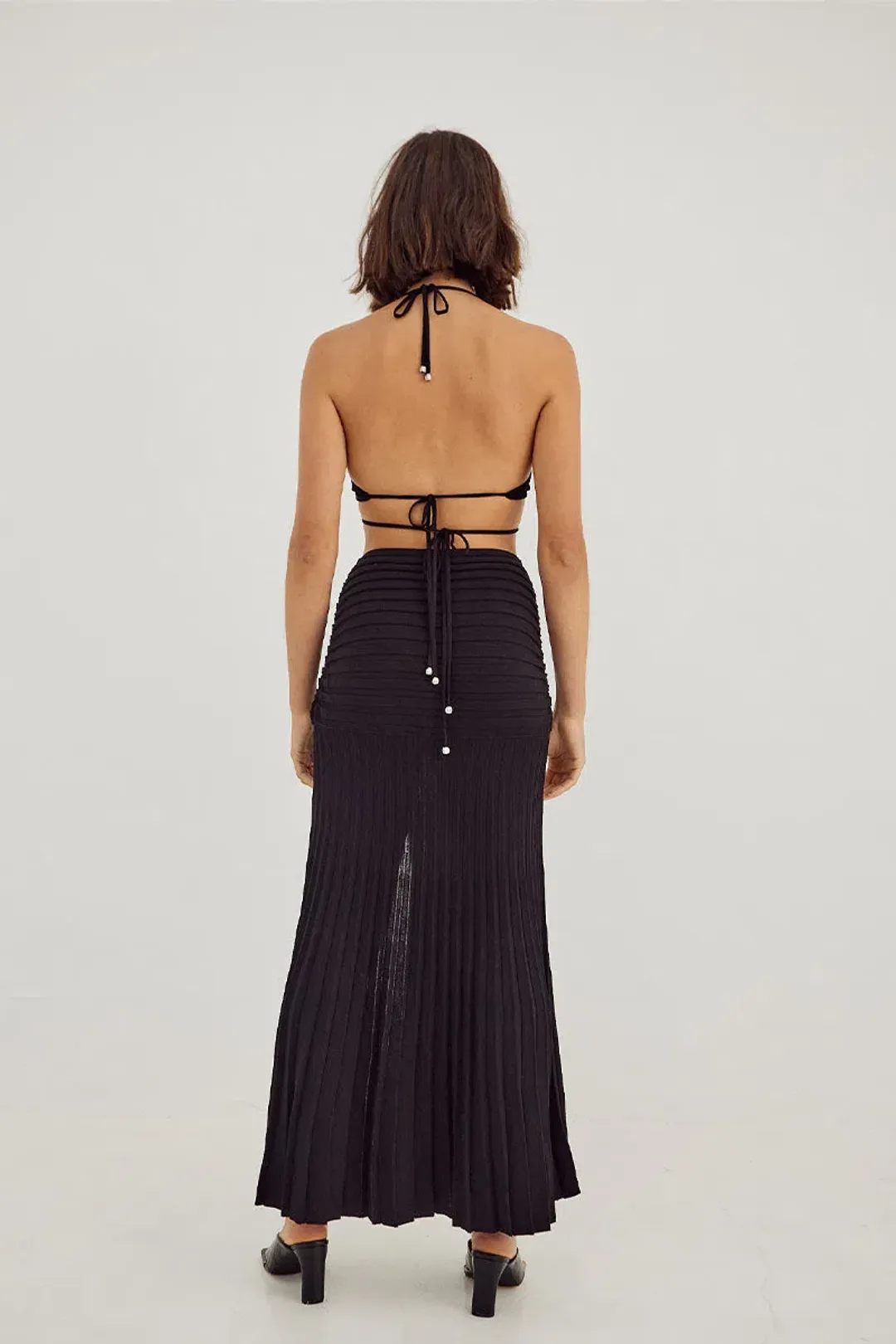 Sovere Studio Abicus Knit Top and Skirt Set Black Size 8 for rent on The Volte - main image