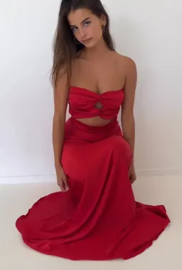 HNTR The Label Inka Gown in Red Wine Size 8 for rent on The Volte - image 2