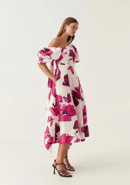 Aje Arista Tulip Sleeve Midi Dress Floral Size 6 for rent on The Volte - image 2