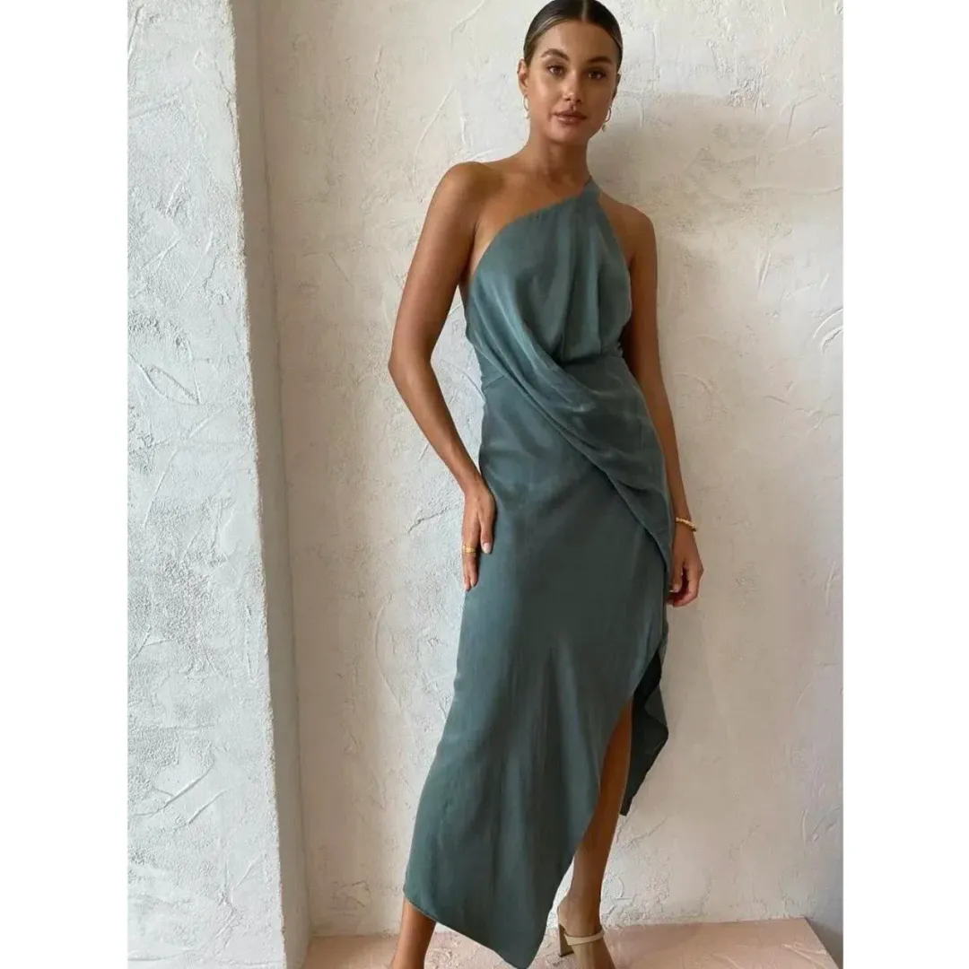 One Fell Swoop Harlequin Dress in Viridian Size 6 for rent on The Volte - main image