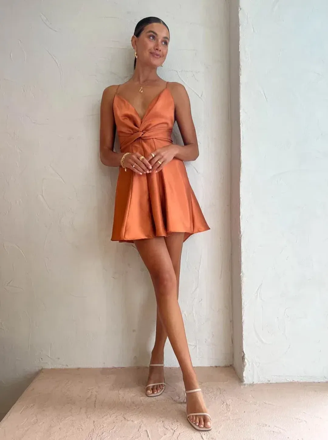 One Fell Swoop Emmeline Mini Dress In Sienna Size 6 for rent on The Volte - main image