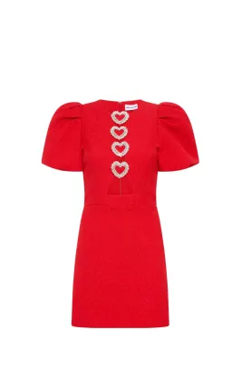 Rebecca Vallance Chiara Puff Sleeve Mini Dress Red Size 8 for rent on The Volte - image 5