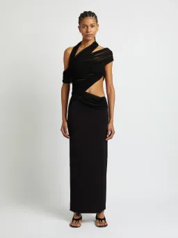 Christopher Esber Veiled Wrap Dress Black Size 8 for rent on The Volte - image 4