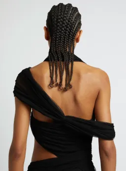 Christopher Esber Veiled Wrap Dress Black Size 8 for rent on The Volte - image 3
