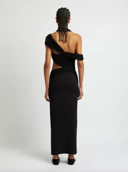 Christopher Esber Veiled Wrap Dress Black Size 8 for rent on The Volte - image 5