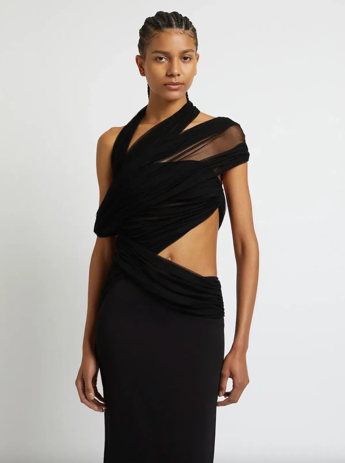 Christopher Esber Veiled Wrap Dress Black Size 8 - Image 6