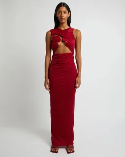 Christopher Esber Venus Cut Out Tank Maxi Dress Cherry Size 6 for rent on The Volte - image 1