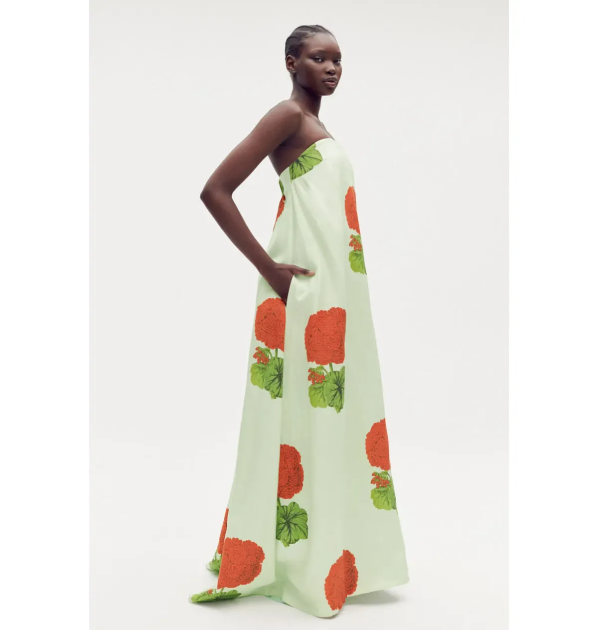Oroton Posie Geranium Print Gown Sea Spray Size AU 12 - Image 2