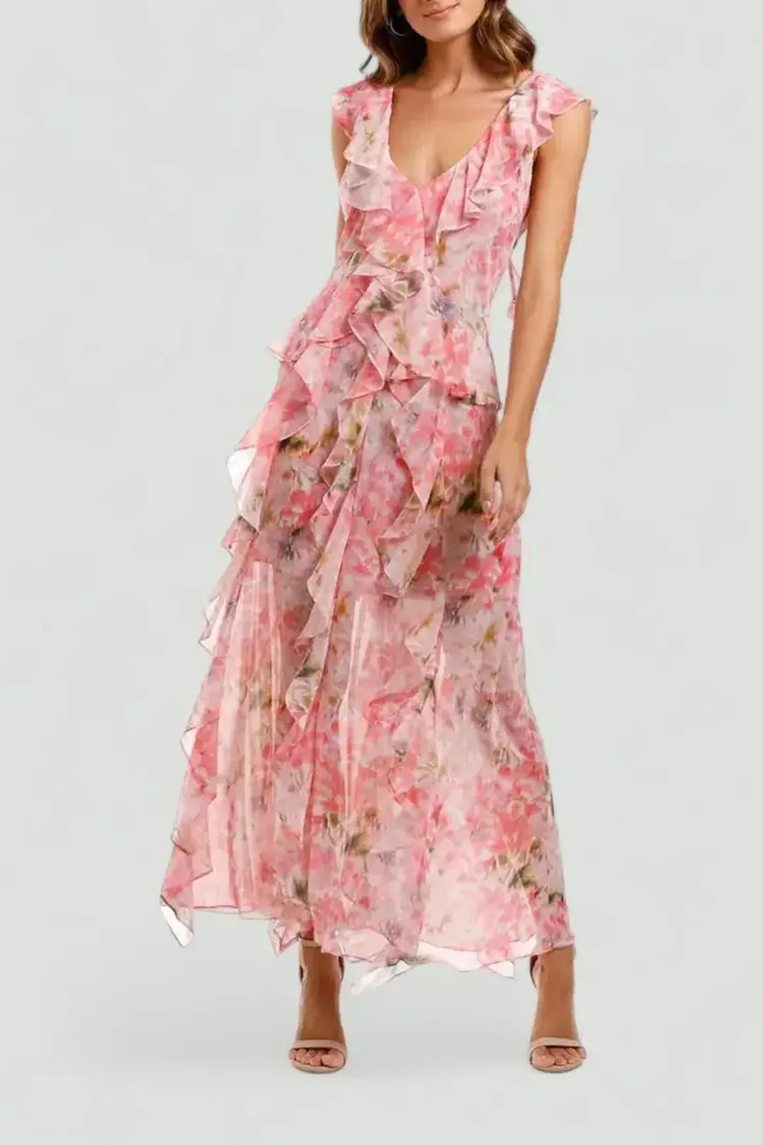 Misa LA Claudita Dress in Pink Size 12 for rent on The Volte - main image