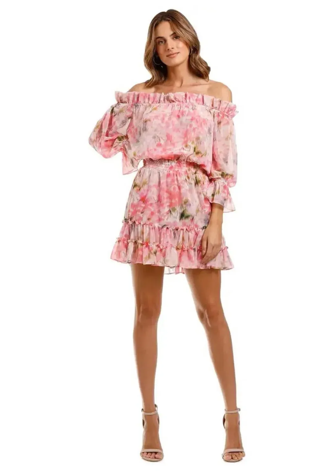 Misa LA Danae Mini Dress in Pink Size 10 for rent on The Volte - main image