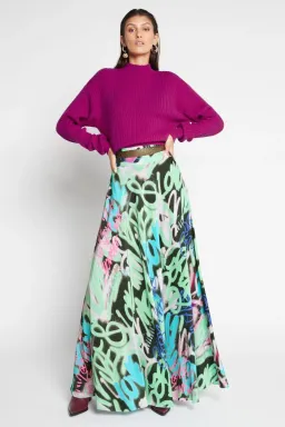 Sass and Bide Graffiti Speaks Maxi Skirt Multi Size 8 for rent on The Volte - image 1