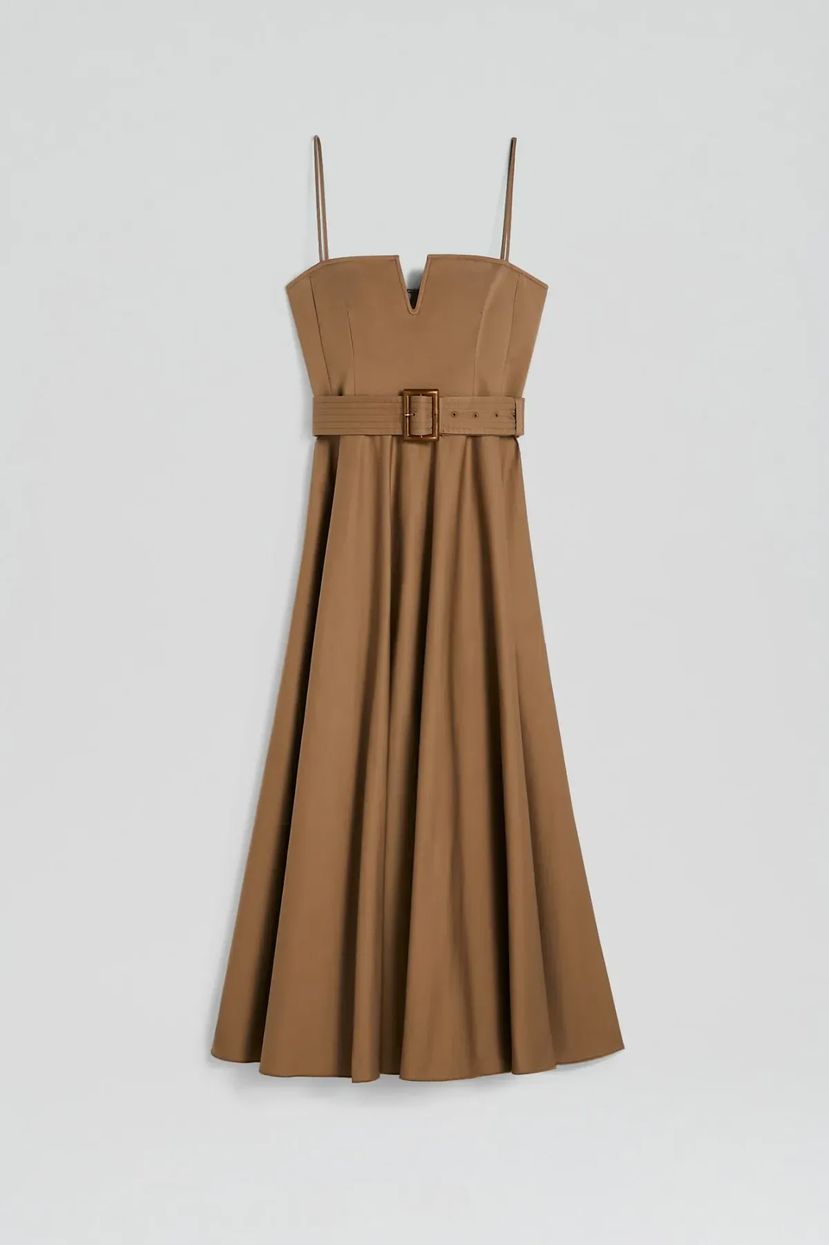 Scanlan Theodore Sateen Resin Trim Dress Dark Caramel Size 8 - Image 3